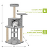 Furrlovers Multi Level Cat Tree with Plush Condo & Jute Scratching Posts (Grey) Cats-Toys Furrlovers Dropship