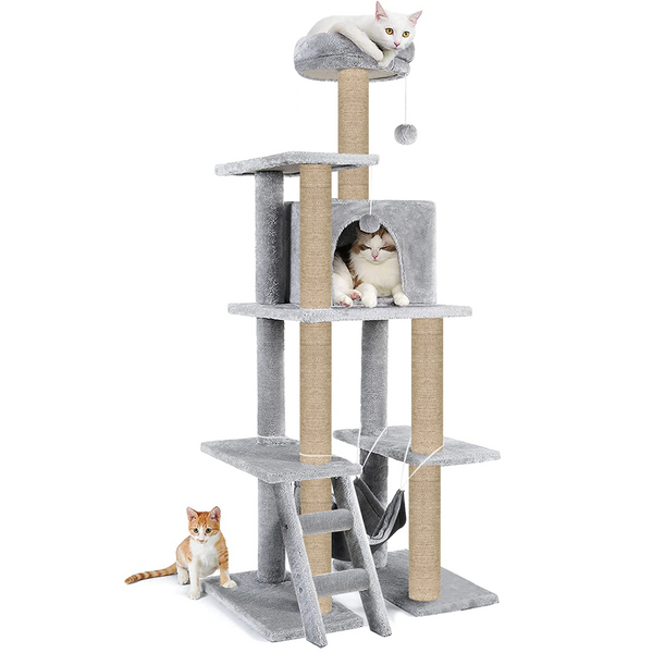 Furrlovers Multi Storey Cat Tree with Hammock, Condo & Scratching Posts