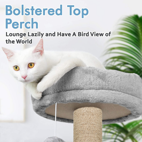 Furrlovers Multi Storey Cat Tree with Hammock, Condo & Scratching Posts (Grey)