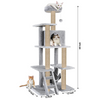 Furrlovers Multi Storey Cat Tree with Hammock, Condo & Scratching Posts (Grey) Cats-Toys Furrlovers Dropship