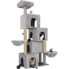 Furrlovers Multilevel Plush Cat Tree with Condo, Hammock & Jute Rope Scratching Posts (Grey) Cats-Toys Furrlovers Dropship 70in