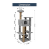 Furrlovers Multilevel Soft Fur Cat Tree with Condo, Hammock & Sisal Scratching Posts (Grey) Cats-Toys Furrlovers Dropship