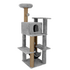 Furrlovers Multilevel Soft Fur Cat Tree with Condo, Hammock & Sisal Scratching Posts (Grey) Cats-Toys Furrlovers Dropship 55in