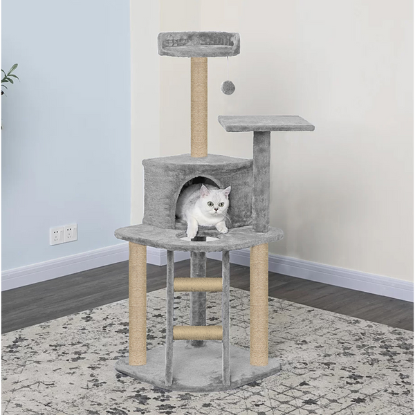 Furrlovers Multi Level Cat Tree with Plush Condo & Jute Scratching Posts
