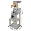 Furrlovers Multilevel Cat Tree with Condo, Perches & Jute Rope Scratching Posts (Grey) Cats-Toys Furrlovers Dropship
