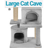Furrlovers Multilevel Cat Tree with Condo, Perches & Jute Rope Scratching Posts (Grey) Cats-Toys Furrlovers Dropship