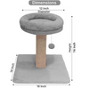 Furrlovers Fur Activity Cat Tree Scratching Post with Sisal Tower (Grey) Cats-Toys Furrlovers Dropship