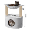Furrlovers Dual Level Cat Bed and Scratching Post with Hammock (Grey) Cats-Toys Furrlovers Dropship