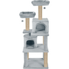 Furrlovers Multilevel Cat Tree with Condo, Perches & Jute Rope Scratching Posts (Grey) Cats-Toys Furrlovers Dropship 24x19x57in