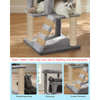 Furrlovers Fur Fabric Cat Tree with Ladder, Hanging Toy & Jute Rope Scratching Post (Grey) Cats-Toys Furrlovers Dropship