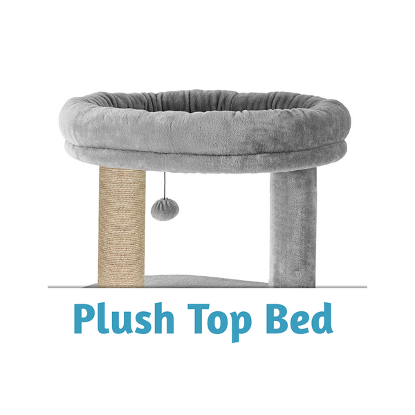 Furrlovers Multi Level Plush Cat Tree with Condo & Sisal Scratching Posts (Grey)