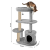 Furrlovers Multi Level Plush Cat Tree with Condo & Sisal Scratching Posts (Grey) Cats-Toys Furrlovers Dropship