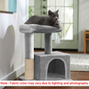 Furrlovers Plush Condo Cat Tree with Top Perch, Hanging Ball & Scratching Post (Grey) Cats-Toys Furrlovers Dropship