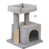 Furrlovers Plush Condo Cat Tree with Top Perch, Hanging Ball & Scratching Post (Grey) Cats-Toys Furrlovers Dropship 12in