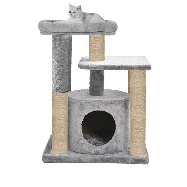 Furrlovers Cat Tree with Condo, Top Perch & Jute Rope Scratching Posts