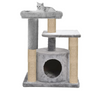 Furrlovers Cat Tree with Condo, Top Perch & Jute Rope Scratching Posts (Grey) Cats-Toys Furrlovers Dropship 18in
