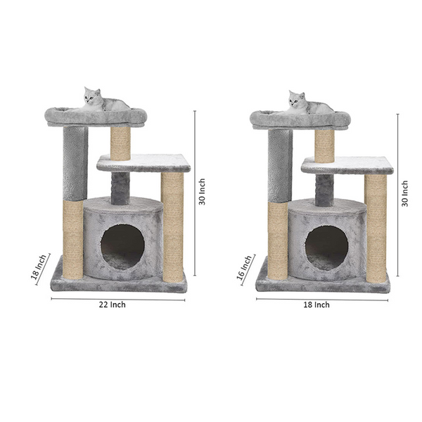 Furrlovers Cat Tree with Condo, Top Perch & Jute Rope Scratching Posts