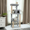 Furrlovers Cat Tree with Condo, Hammock, Hanging Ball & Jute Rope Scratching Posts (Grey) Cats-Toys Furrlovers Dropship