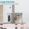 Furrlovers Cat Tree with Condo, Hammock, Hanging Ball & Jute Rope Scratching Posts (Grey) Cats-Toys Furrlovers Dropship