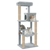 Furrlovers Cat Tree with Condo, Hammock, Hanging Ball & Jute Rope Scratching Posts (Grey) Cats-Toys Furrlovers Dropship 55in