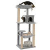 Furrlovers Cat Tree with Condo, Hammock, Hanging Ball & Jute Rope Scratching Posts (Grey) Cats-Toys Furrlovers Dropship