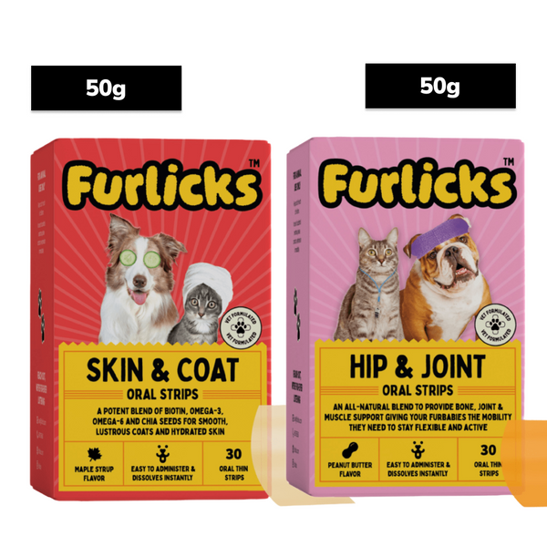 Furlicks Skin Coat & Hip & Joint Supplement Combo for Dogs & Cats