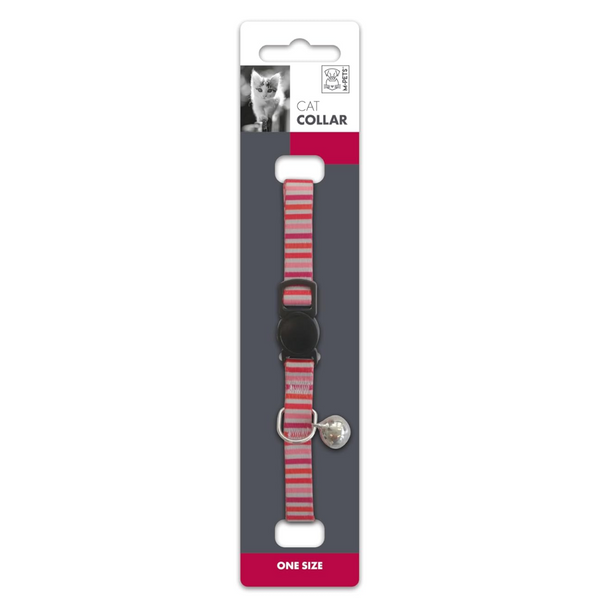 M Pets Lines Collar for Cats (Red)