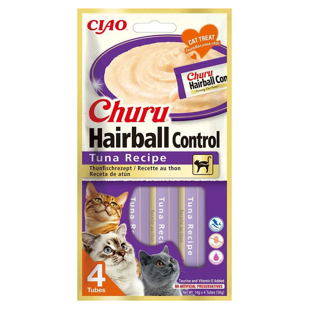 INABA Churu Hairball Tuna Cat Treats Cats-Treats & Others INABA 56g(4pcs)