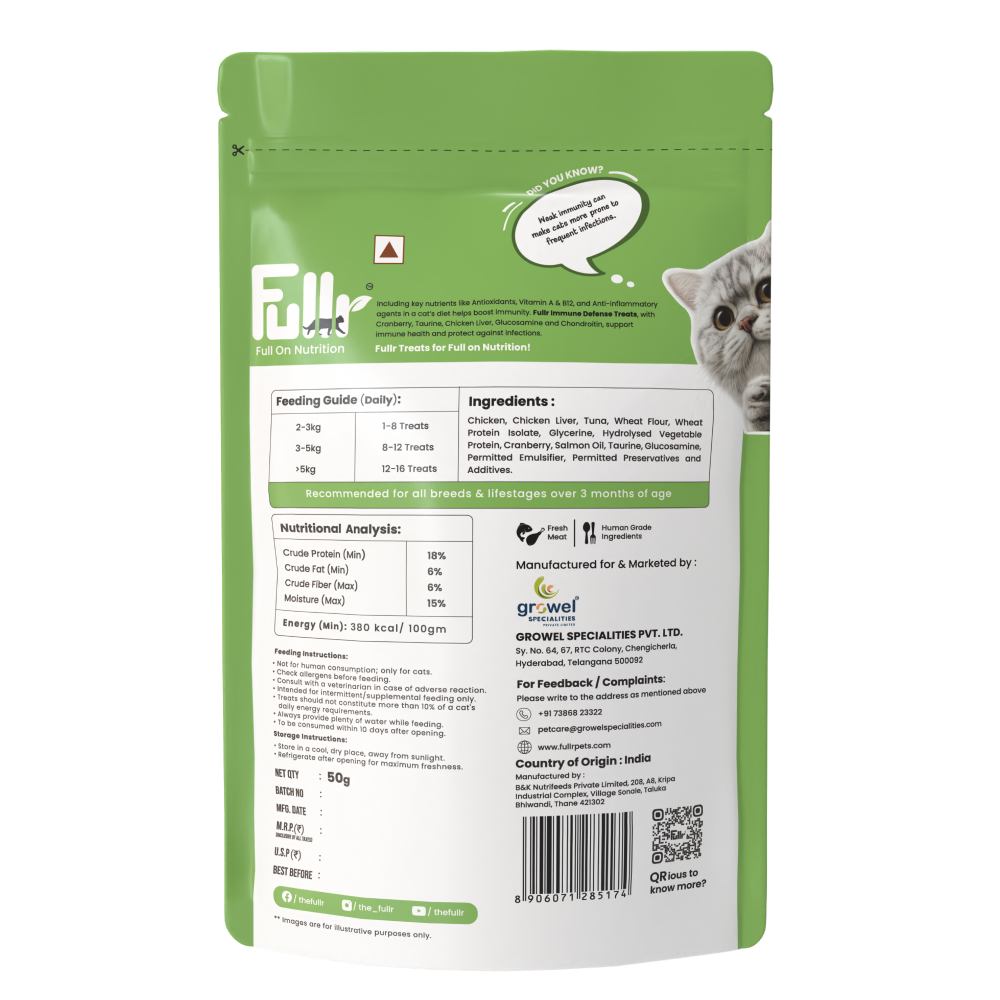Fullr Immune Defense Soft & Chewy Cat Treats Cats-Treats & Others Fullr