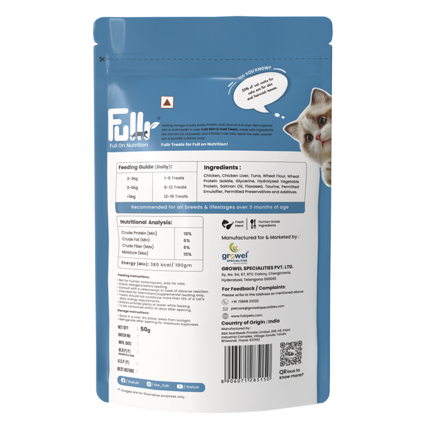 Fullr Skin & Coat Soft & Chewy Stick Cat Treats