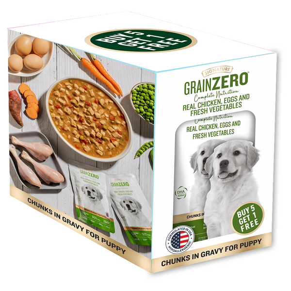 Signature Grain Zero Real Chicken Chunks Gravy Puppy Dog Wet Food