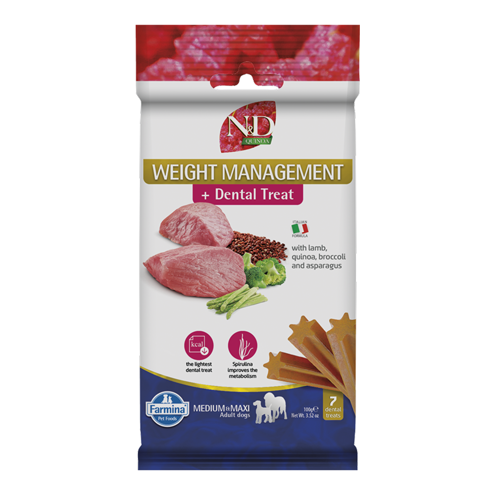 Farmina N&D Lamb and Blueberry Quinoa Weight Mangament Medium and Maxi Adult Dog Treats Dog Treats + Others Farmina N&D 100g