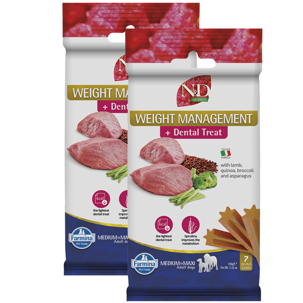 Farmina N&D Lamb and Blueberry Quinoa Weight Mangament Medium and Maxi Adult Dog Treats Dog Treats + Others Farmina N&D 2x100g