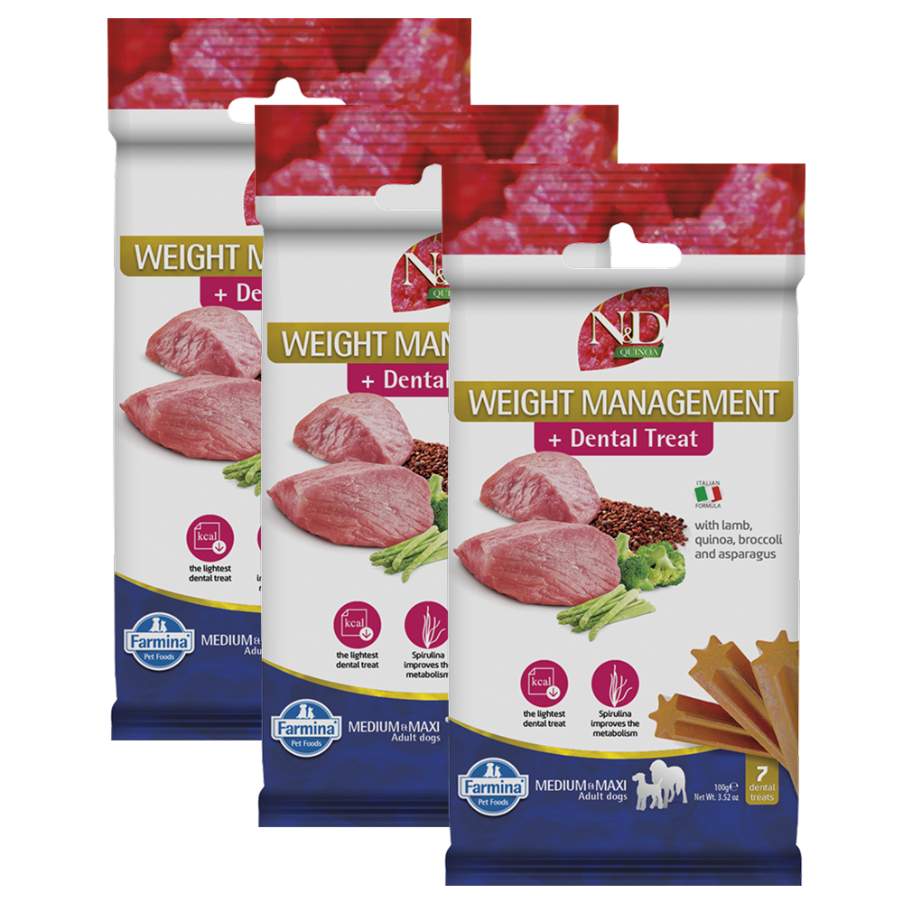 Farmina N&D Lamb and Blueberry Quinoa Weight Mangament Medium and Maxi Adult Dog Treats Dog Treats + Others Farmina N&D 3x100g