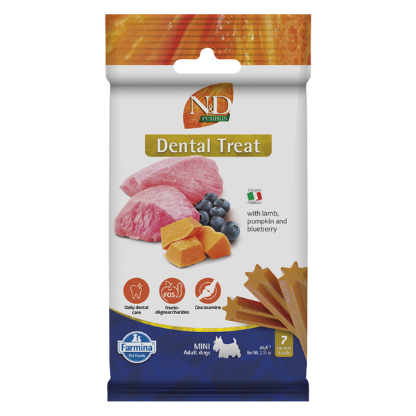 Farmina N&D Pumpkin Lamb & Blueberry Grain Free Dry Food with Treats for Adult Mini Dogs