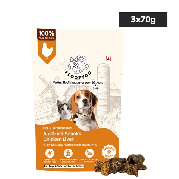 Floofyou Air Dried High Protein Chicken Liver Jerky Dog Treats