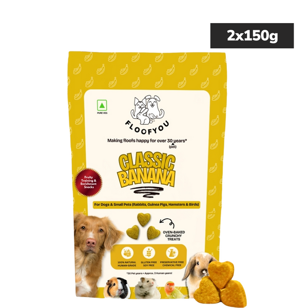 Floofyou Classic Banana Vegan Oven Baked Cookie Dog Treats