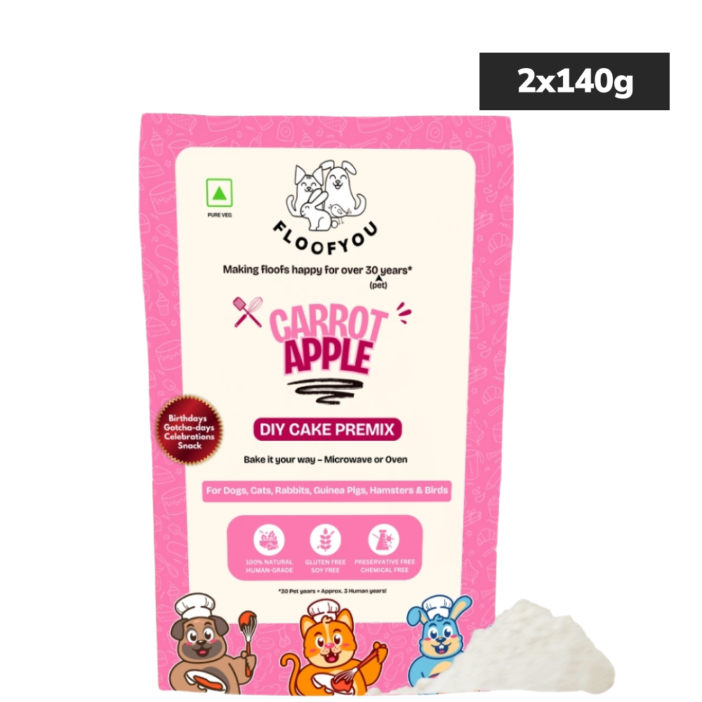Floofyou Home Made Carrot Apple Birthday Cake Mix for Dogs and Cats Dog Treats + Others FloofYou 2x120g