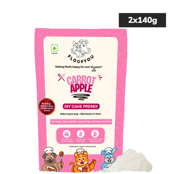 Floofyou Home Made Carrot Apple Birthday Cake Mix for Dogs and Cats