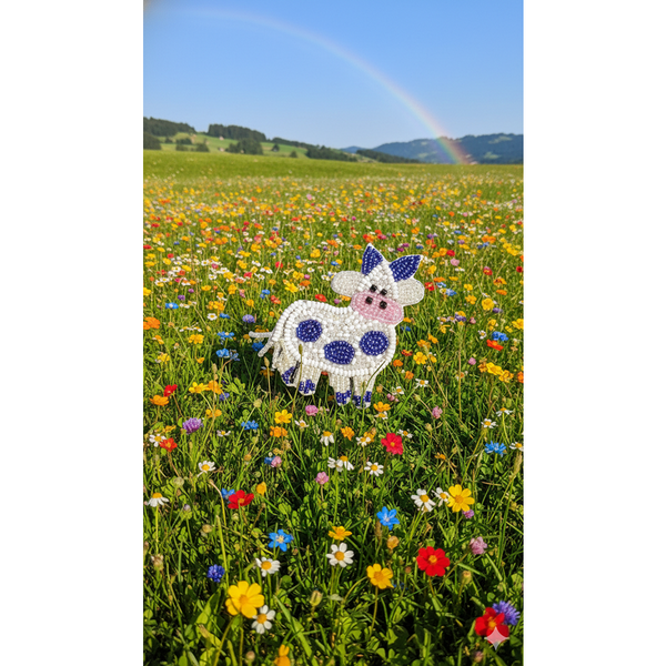 Furry Tales Artisan Handcrafted Violet Pet Theme Decorative Brooch (White and violet)