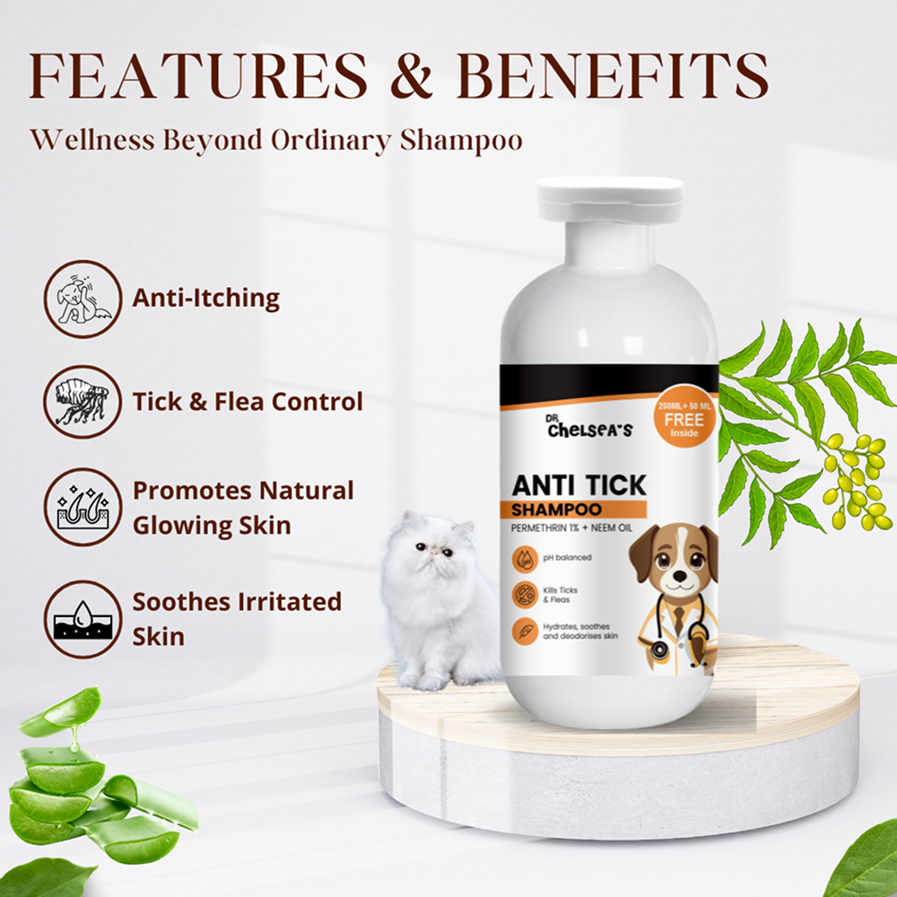 Dr. Chelsea's Neem Oil Anti Tick Shampoo for Cats & Dogs Both-Grooming Supplies Dr. Chelsea's Dropship