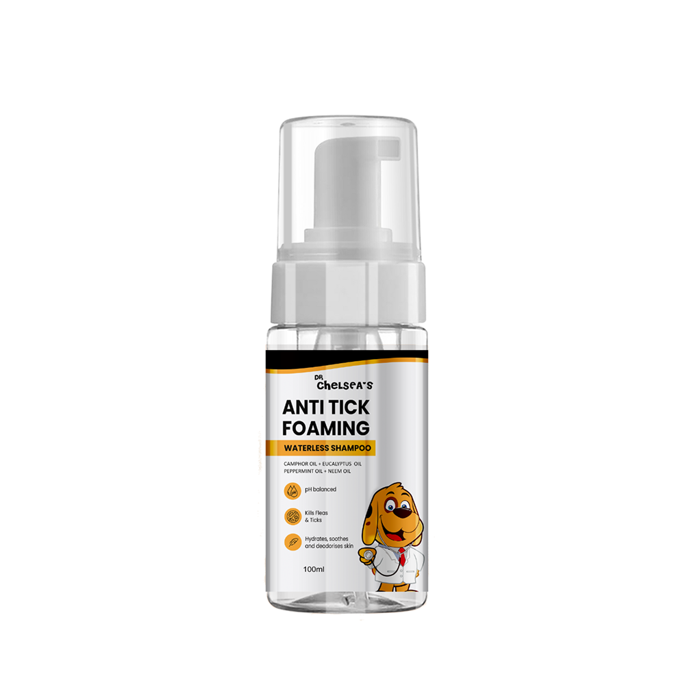 Dr. Chelsea's Anti Tick Foaming Waterless Shampoo for Cats & Dogs Both-Grooming Supplies Dr. Chelsea's Dropship 100mL