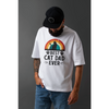 Seek Buy Love Best Cat Dad Ever Oversized Tshirt (White) Pet Parent-Clothing & Accessories Seek Buy Love Dropship
