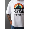 Seek Buy Love Best Cat Dad Ever Oversized Tshirt (White) Pet Parent-Clothing & Accessories Seek Buy Love Dropship