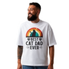 Seek Buy Love Best Cat Dad Ever Oversized Tshirt (White) Pet Parent-Clothing & Accessories Seek Buy Love Dropship S