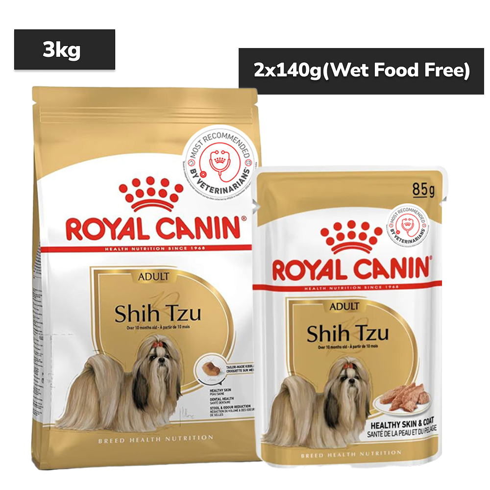 Royal Canin Shih Tzu Adult Dog Dry Food Dogs- Dry Food Royal Canin 3kg+85g (Wet Food Free)
