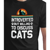 Seek Buy Love Introverted Cat Lover Regular Tee (Black) Pet Parent-Clothing & Accessories Seek Buy Love Dropship
