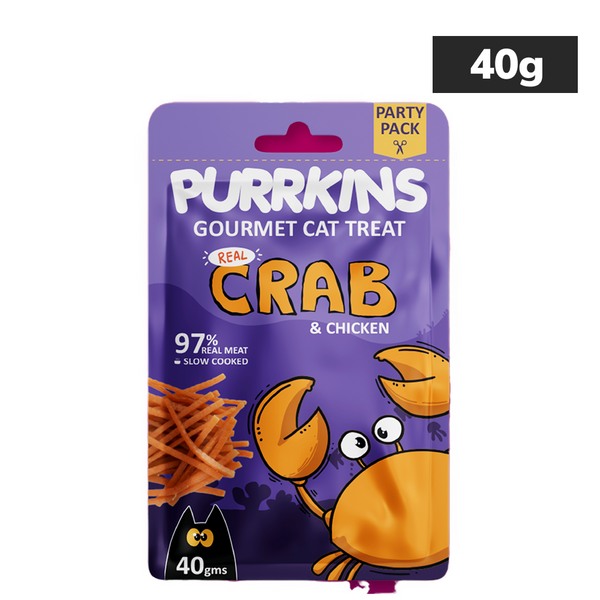 Purrkins Crab & Chicken and Scallop & Chicken Soft Jerky Combo Cat Treats