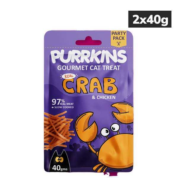Purrkins Crab & Chicken Soft Jerky Cat Treats