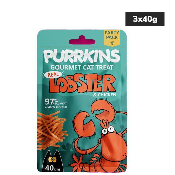 Purrkins Lobster & Chicken Soft Jerky Cat Treats